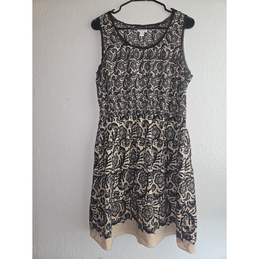 Rodarte for Target Floral Lace Print Nude Black SleevelessCocktail Dress Size XL